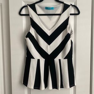 Boutique blouse (brand buttons) black and white, size medium.